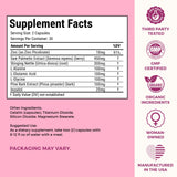 VITA-PCOS Stinging Nettle Supplement lifestyle shot with a glass of water