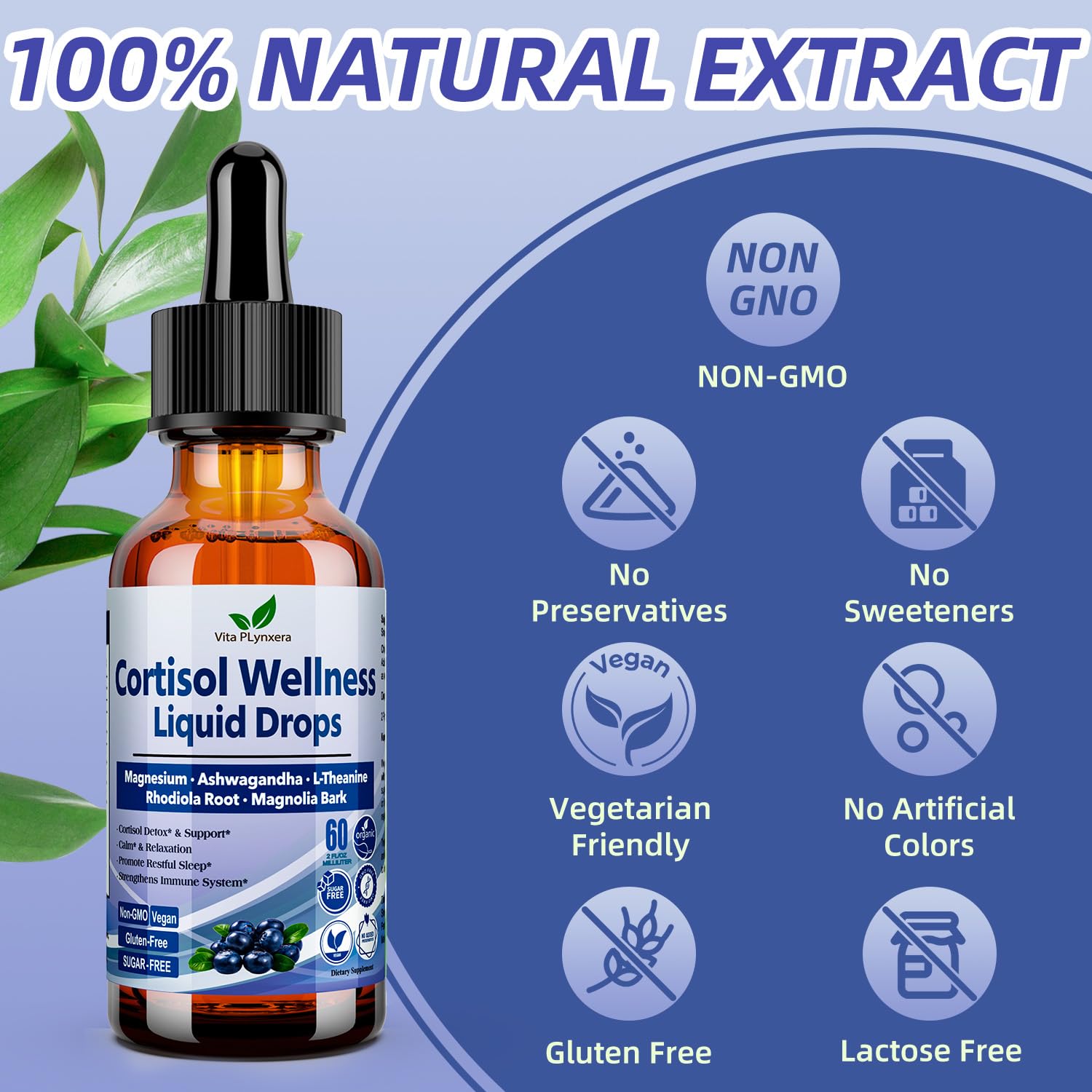 Vita PLynxera Cortisol Wellness Liquid Drops in packaging