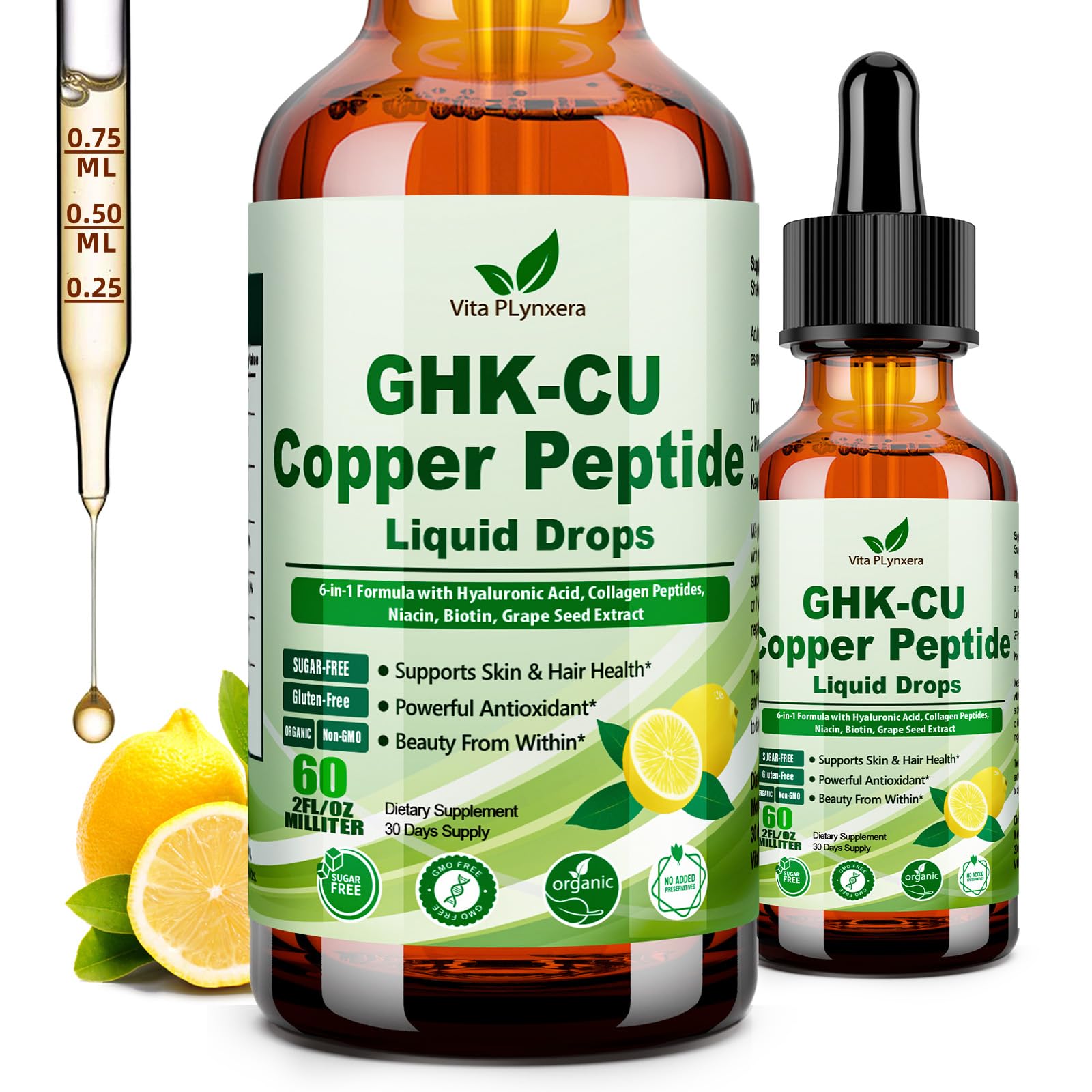 Vita PLynxera GHK-Cu Peptides Liquid Drops front view