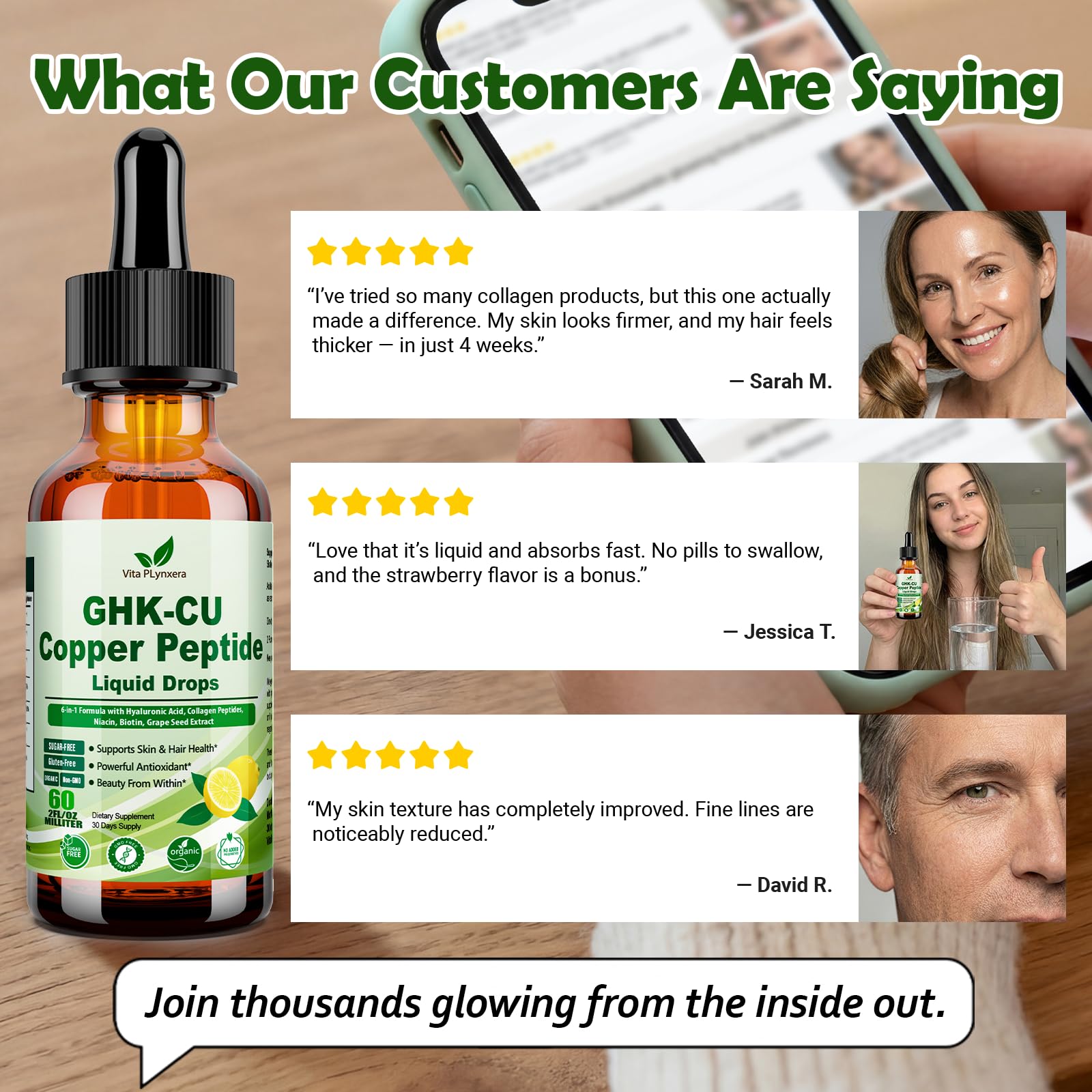 Vita PLynxera GHK-Cu Peptides Liquid Drops side view