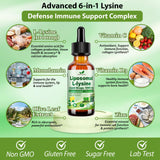 Vita PLynxera L-Lysine Liquid Drops 1000mg bottle side view