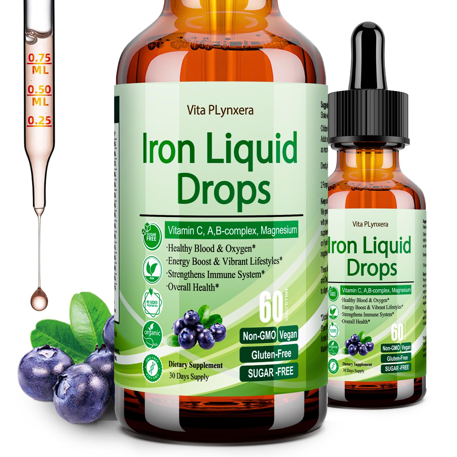 Vita PLynxera Liquid Iron Drops bottle front view