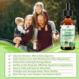 Vita PLynxera Liquid Iron Drops in a glass of water