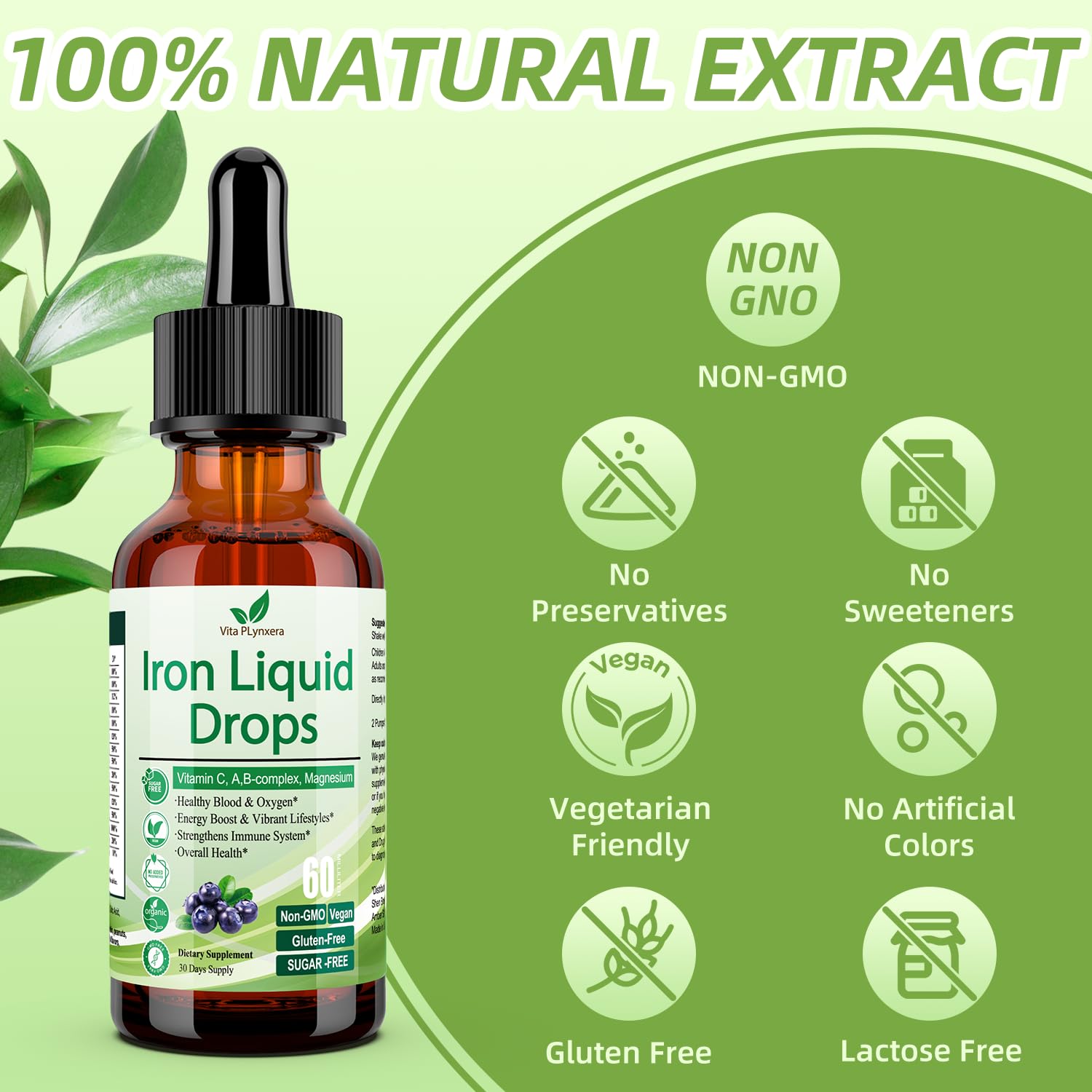 Vita PLynxera Liquid Iron Drops with multivitamins