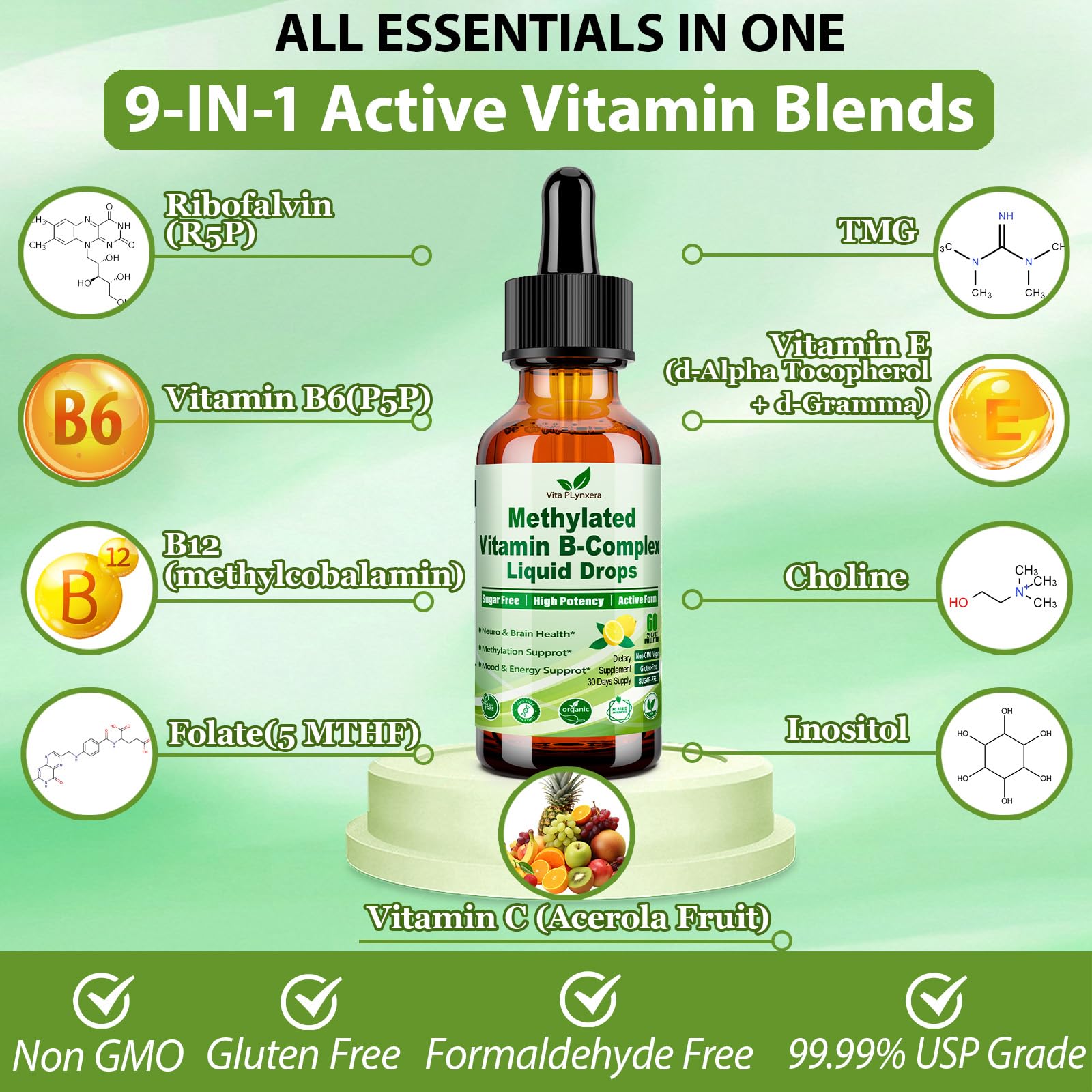 Vita PLynxera Methyl B Complex Liquid Drops packaging