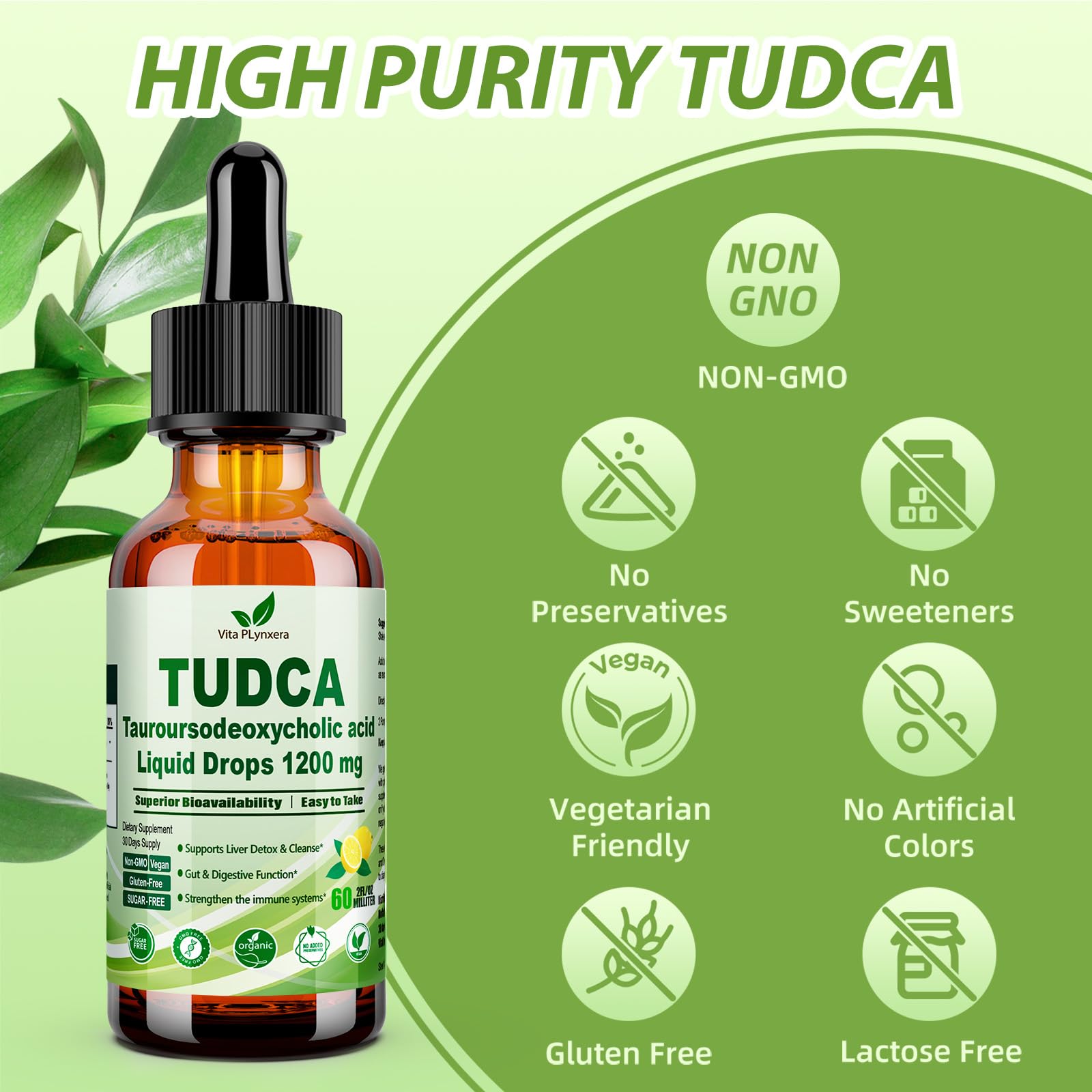 Vita PLynxera TUDCA Liquid Drops 1200mg ingredients list