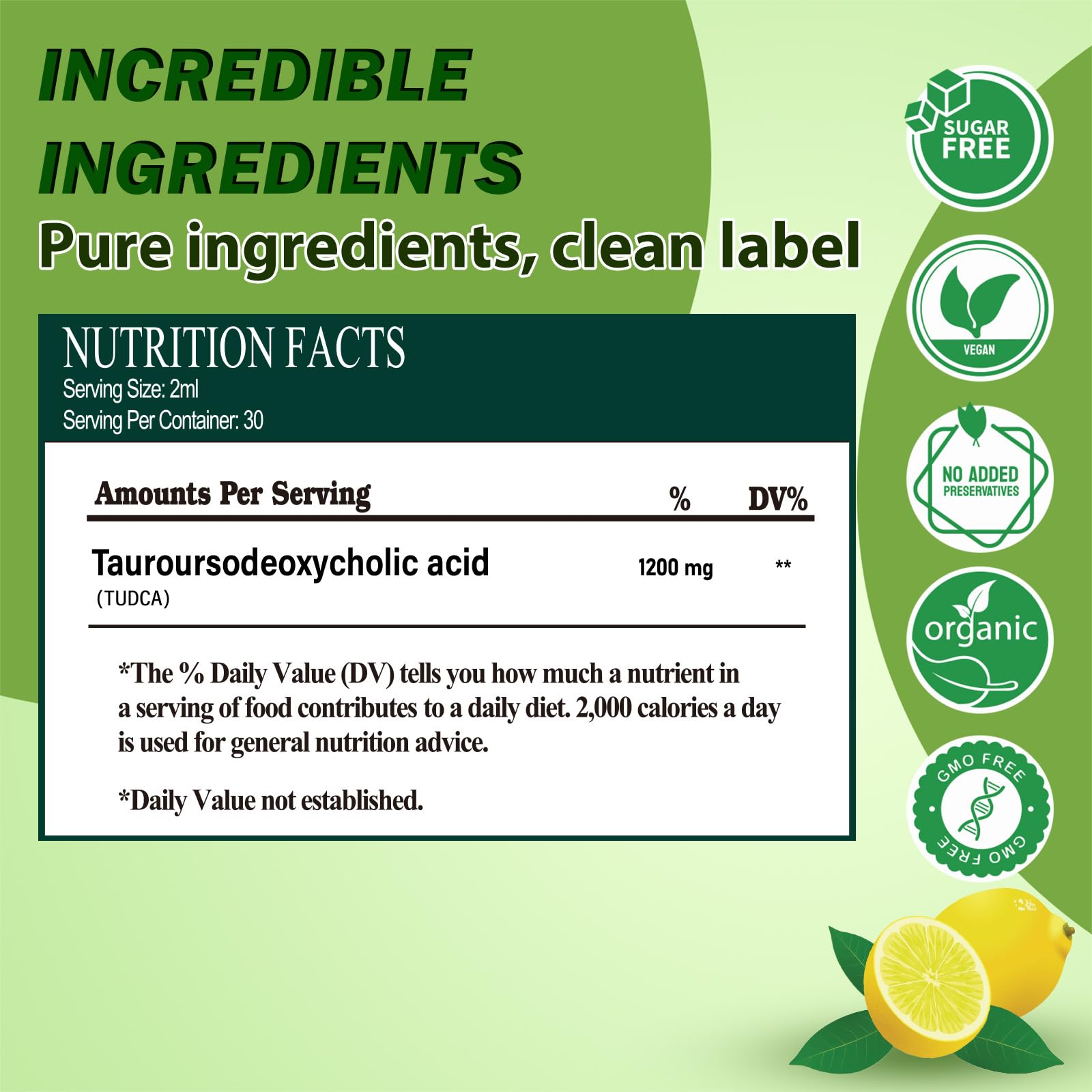 Vita PLynxera TUDCA Liquid Drops 1200mg on a kitchen counter