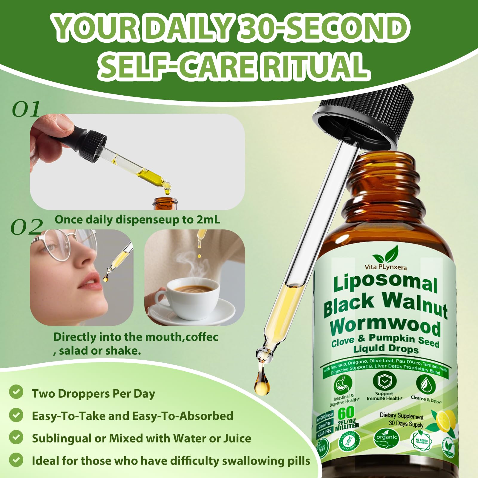 Vita PLynxera Wormwood Black Walnut Clove liquid supplement ingredients