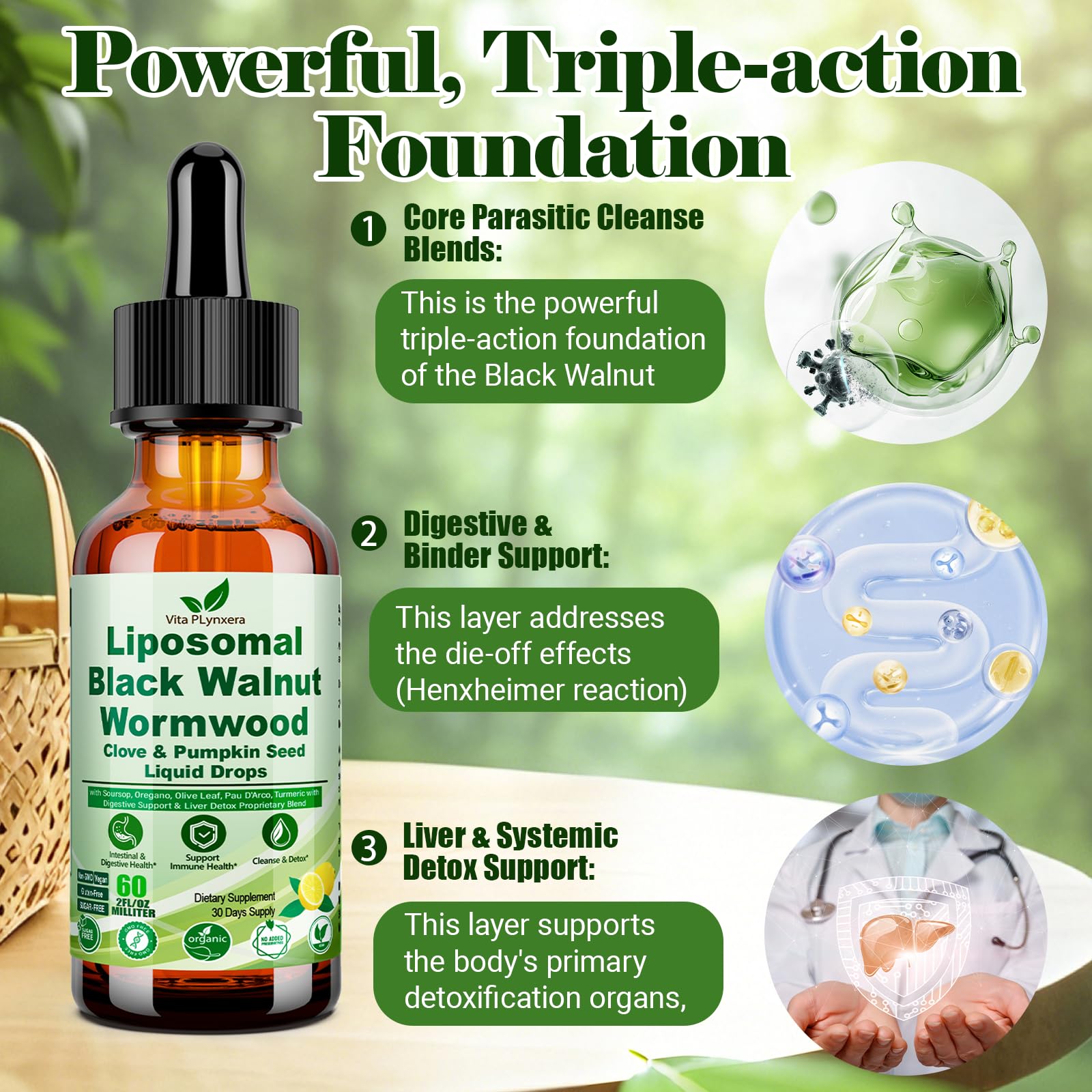 Vita PLynxera Wormwood Black Walnut Clove liquid supplement packaging