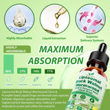Vita PLynxera Wormwood Black Walnut Clove supplement in a glass