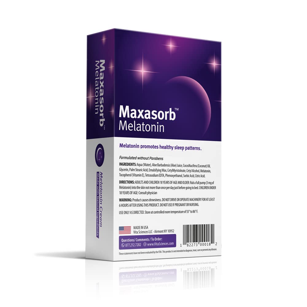 Vita Sciences Maxasorb Melatonin Cream 3 mg airless pump