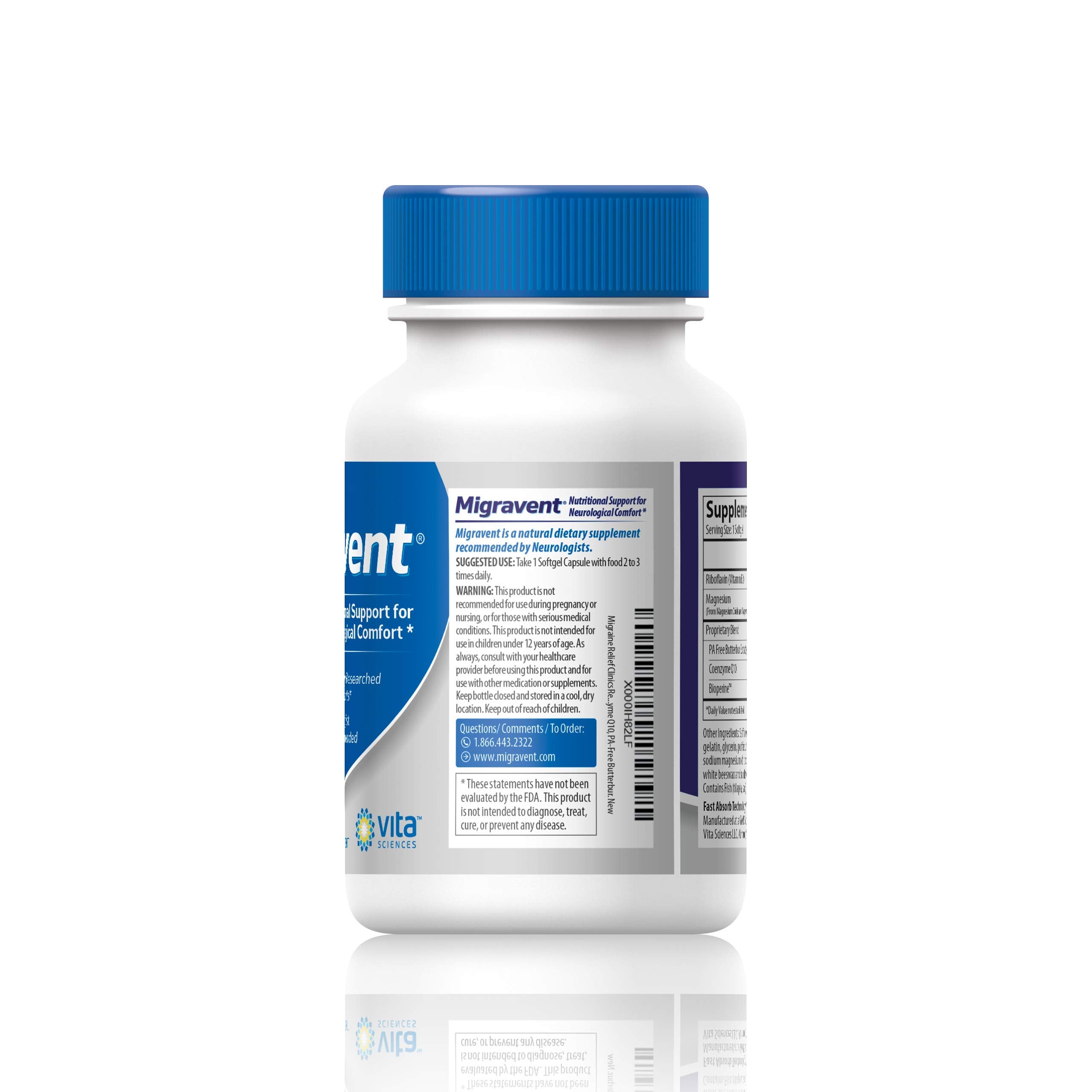 Vita Sciences Migravent soft-gel capsules with measuring spoon