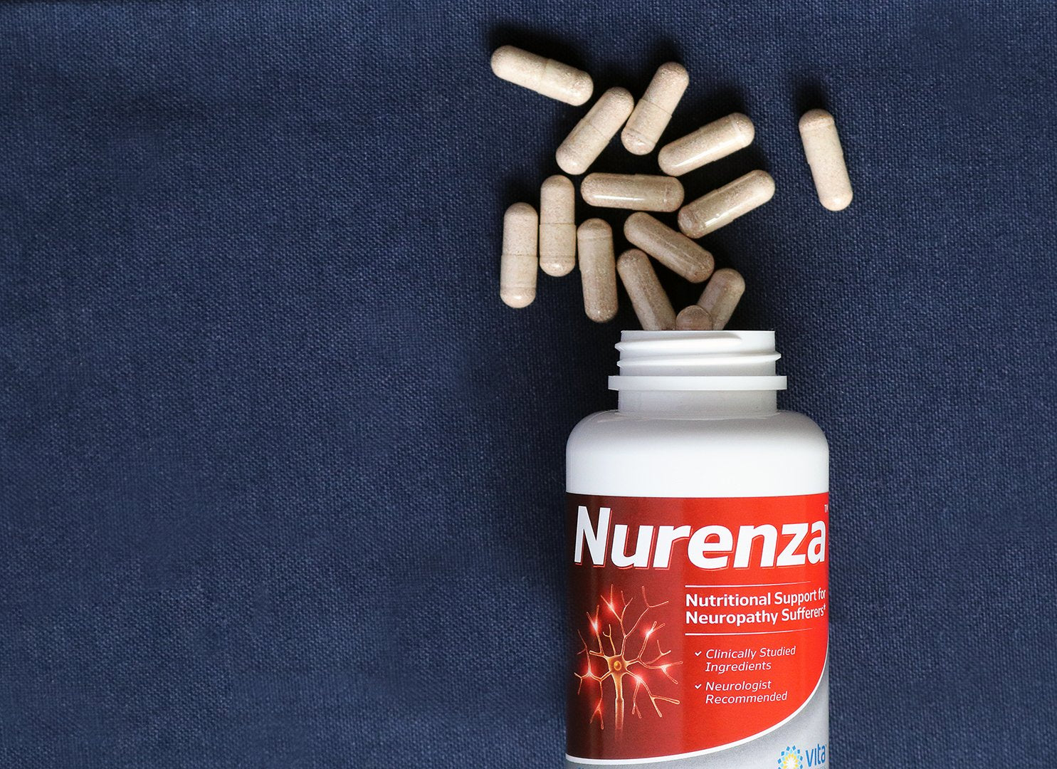 Vita Sciences Nurenza Neuropathy Nerve Support Formula with measuring spoon