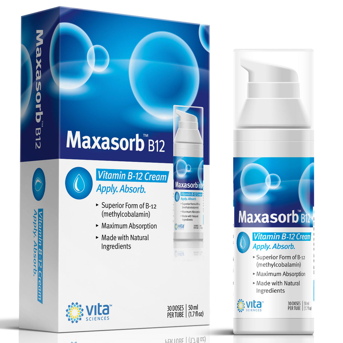 Vita Sciences Vitamin B12 Cream 100g front view