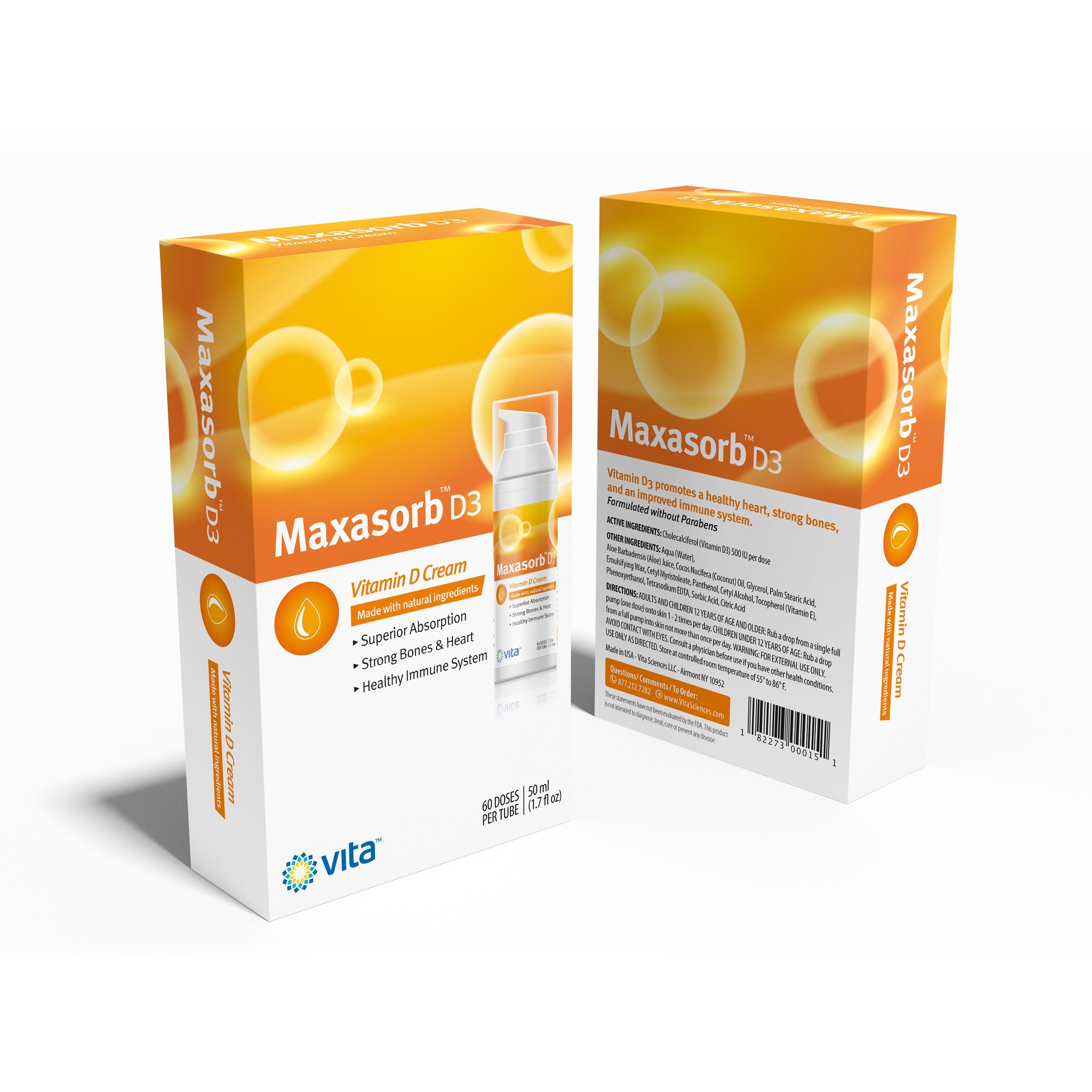 Vita Sciences Vitamin D3 Cream 1000 IU application on skin