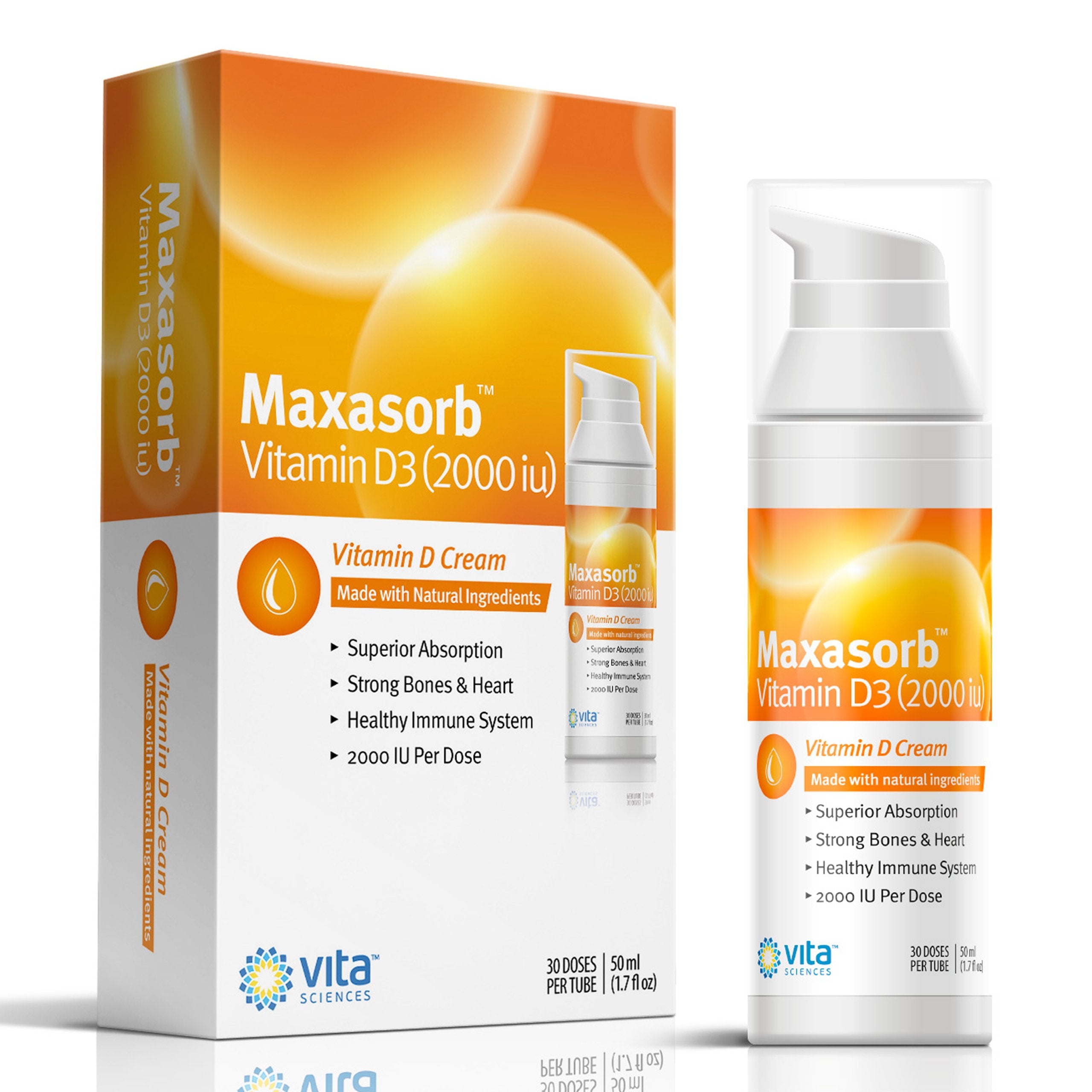 Vita Sciences Vitamin D3 Cream 2000 IU front view
