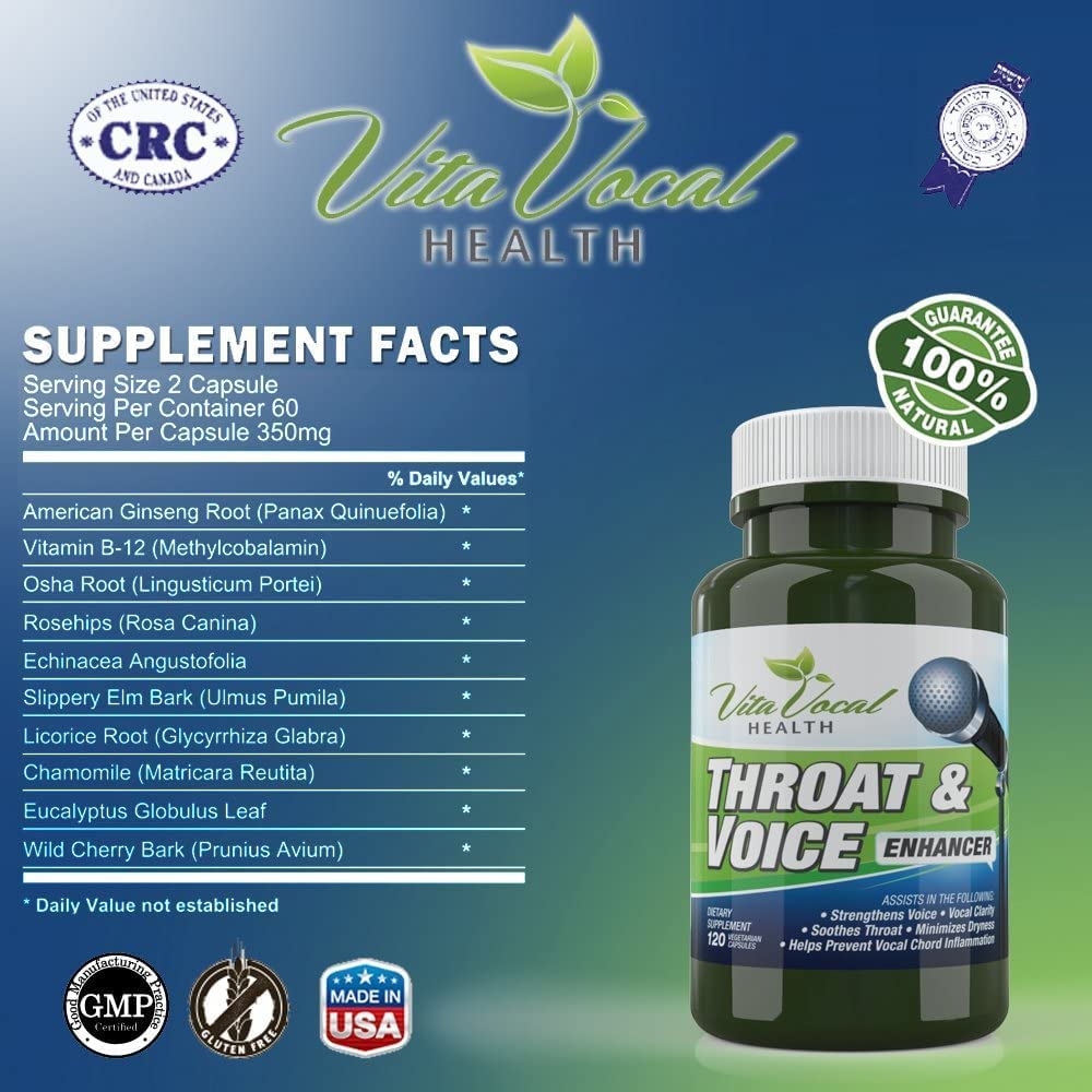 VITA VOCAL Throat & Voice support displayed with other wellness products