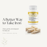 Vita4Life Iron Supplement Capsules back view with ingredient list