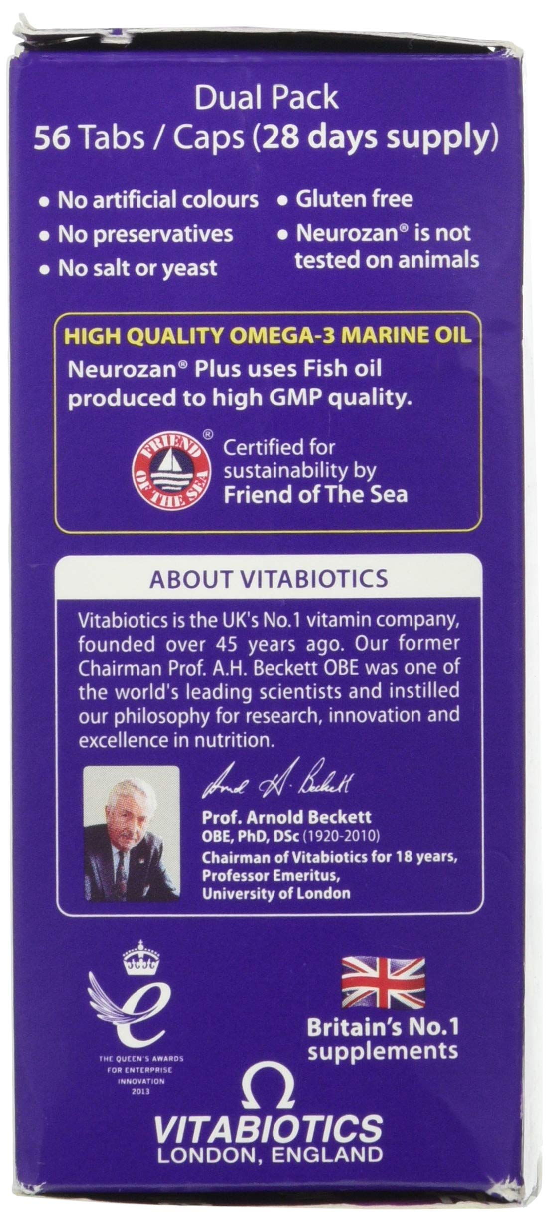 Vitabiotics Neurozan Plus packaging side view