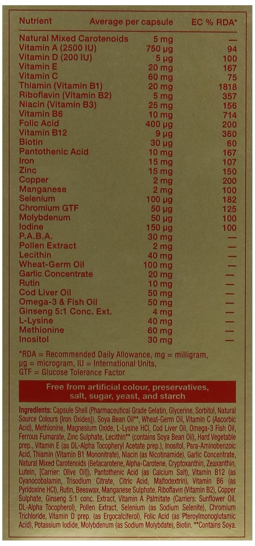 Vitabiotics Omega-H3 Multivitamin Mineral capsules in hand