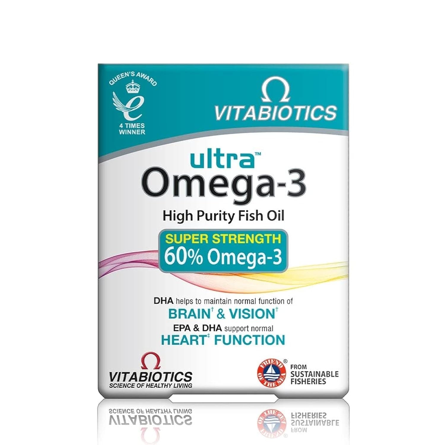 Vitabiotics Ultra Aquamarine Fish Oil 60 Caps front view