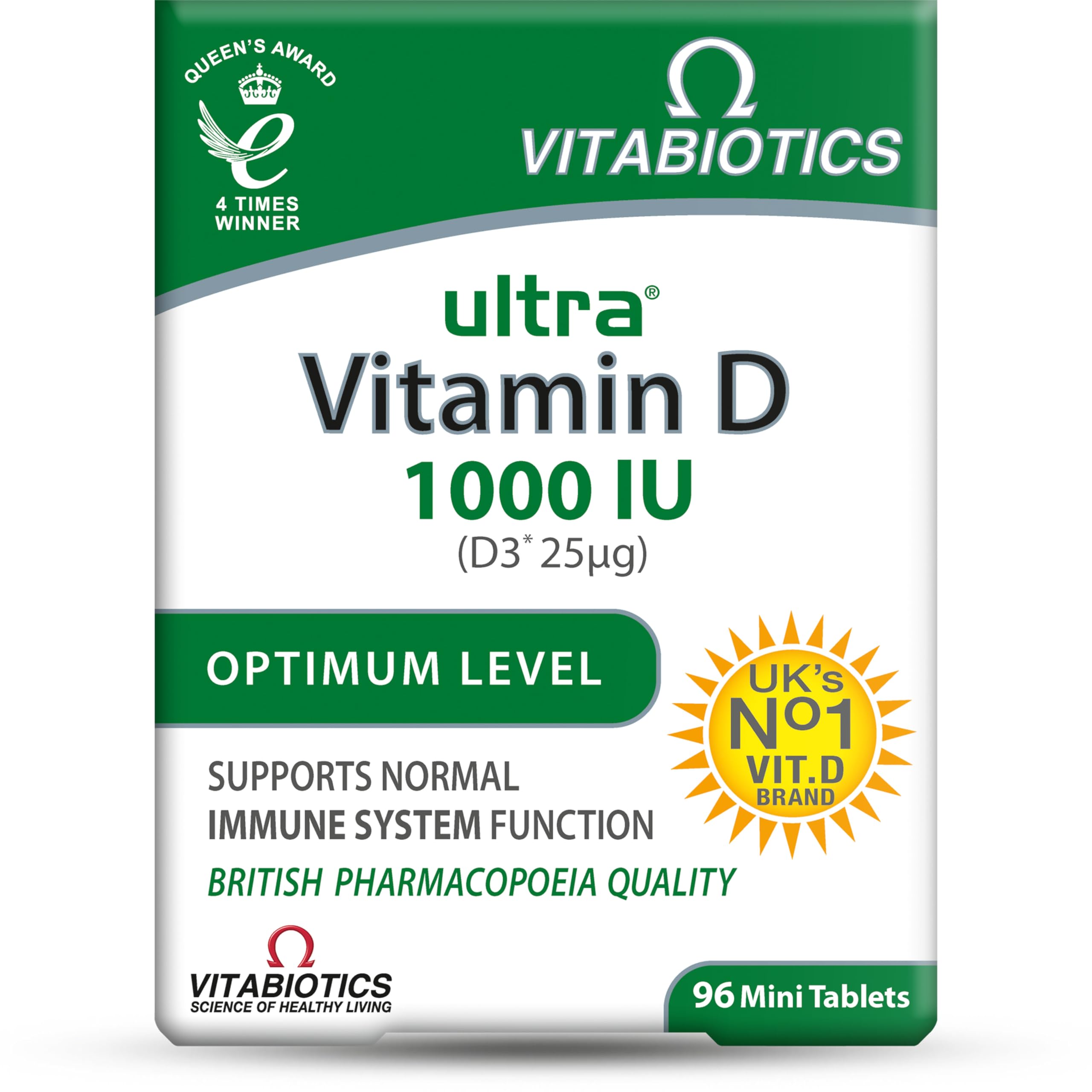 Vitabiotics Ultra Vitamin D3 supplement 30g front view with packaging