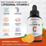 Vitablosom Liposomal Vitamin C 2000mg bottle with measurement