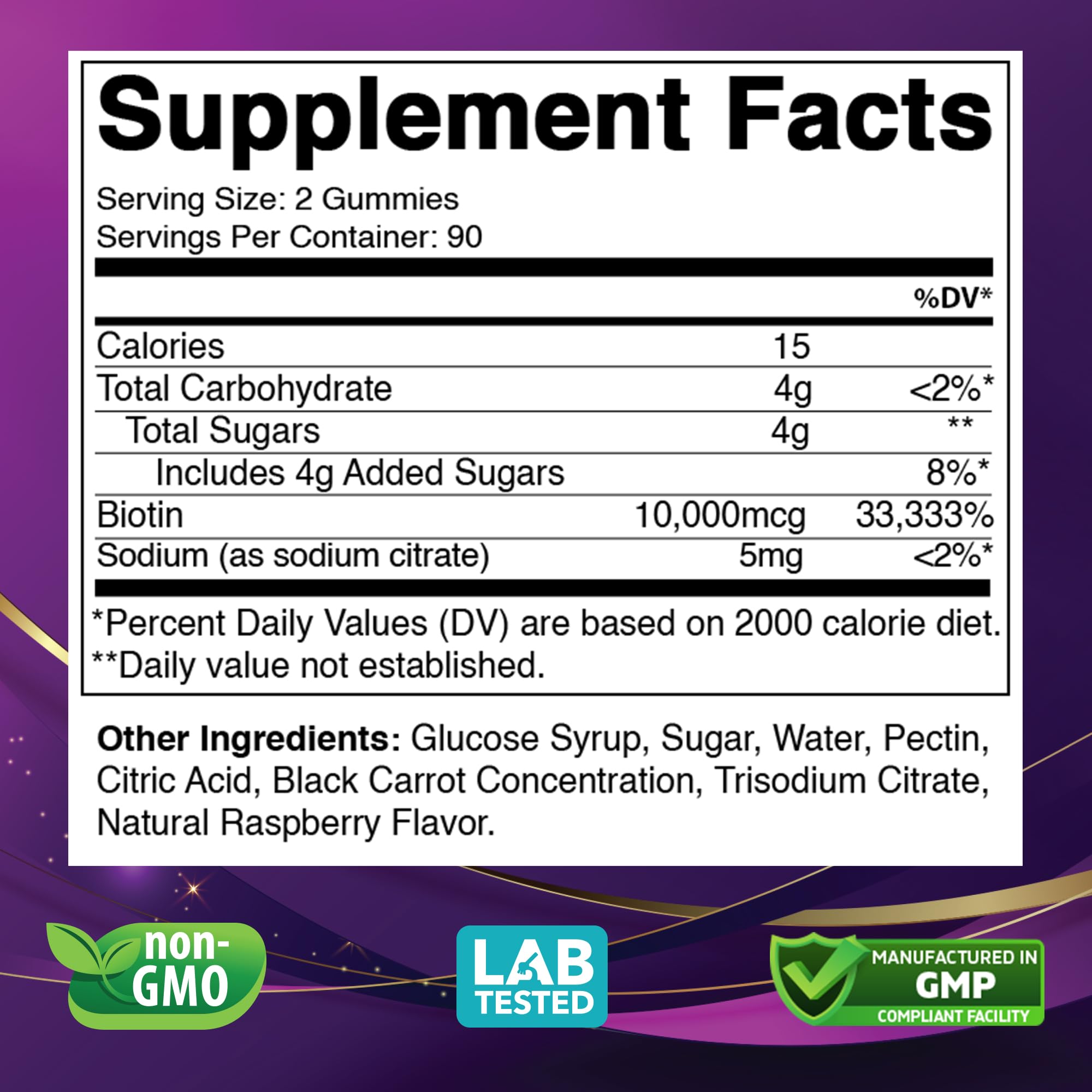 Vitabod Biotin Gummies packaging side view