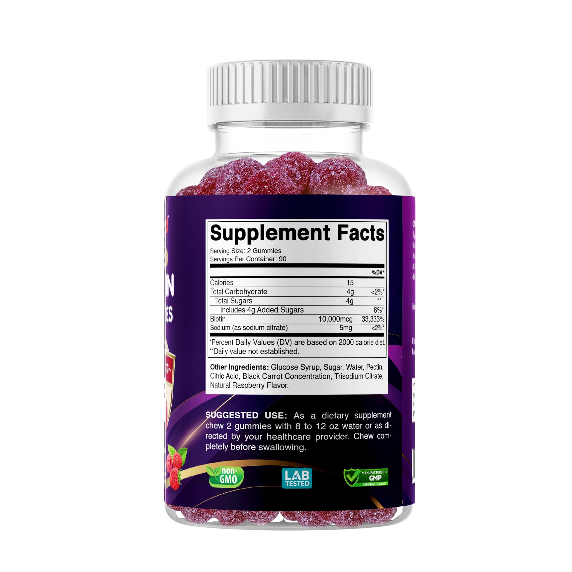 Vitabod Biotin Gummies with a measuring spoon