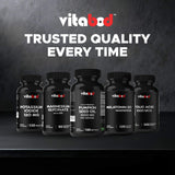 Vitabod Black Seed Oil Capsules lifestyle scene with healthy foods