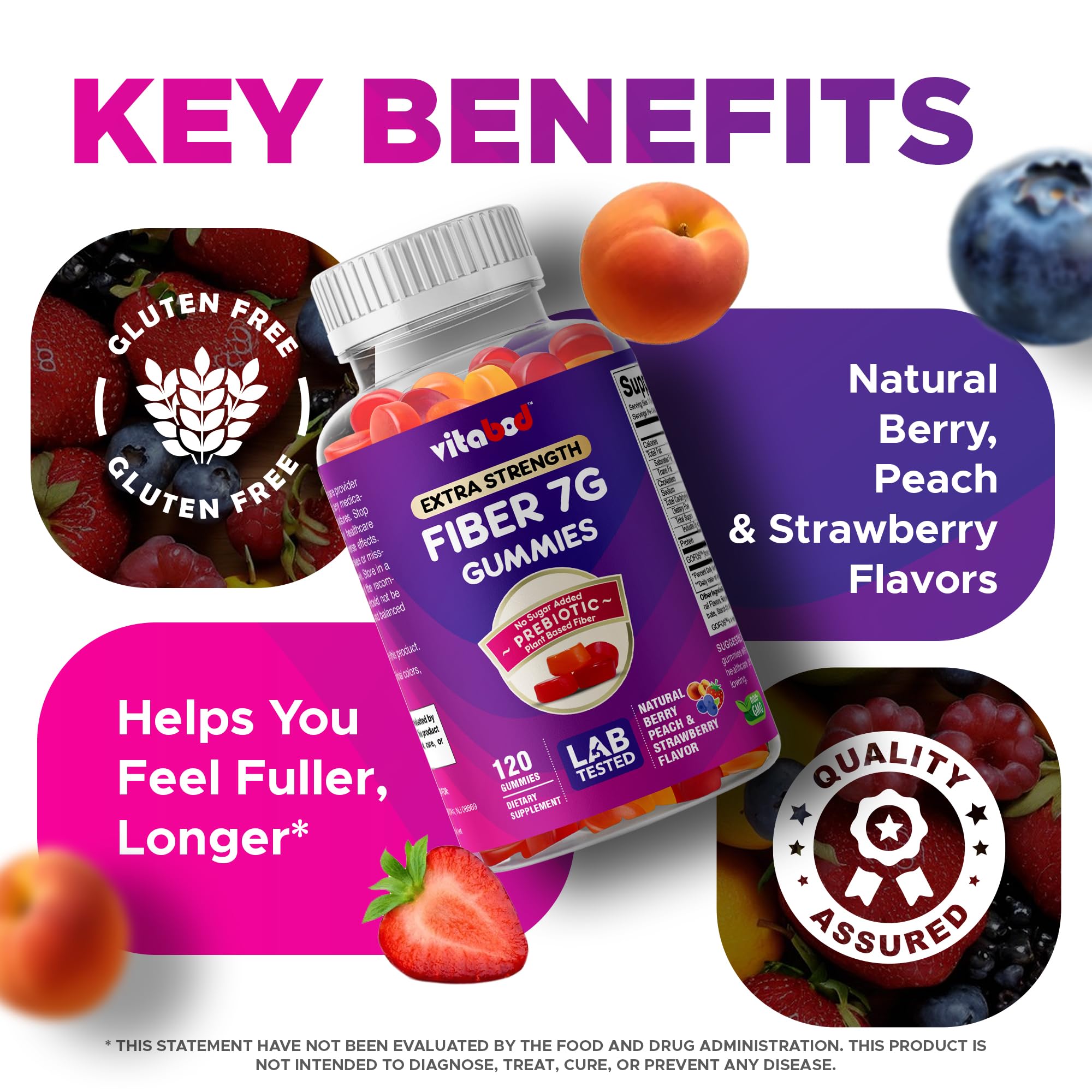 Vitabod Dietary Fiber Gummies ingredients list close-up