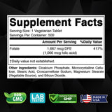 Vitabod Folic Acid 1 mg bottle with 500 vegetarian tablets