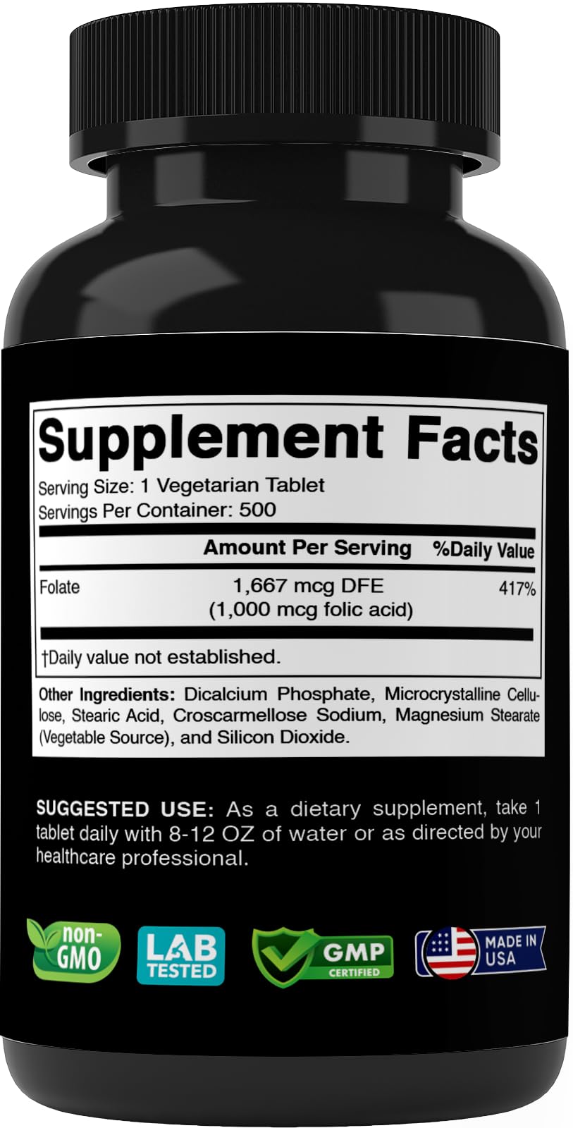 Vitabod Folic Acid 1 mg nutritional information