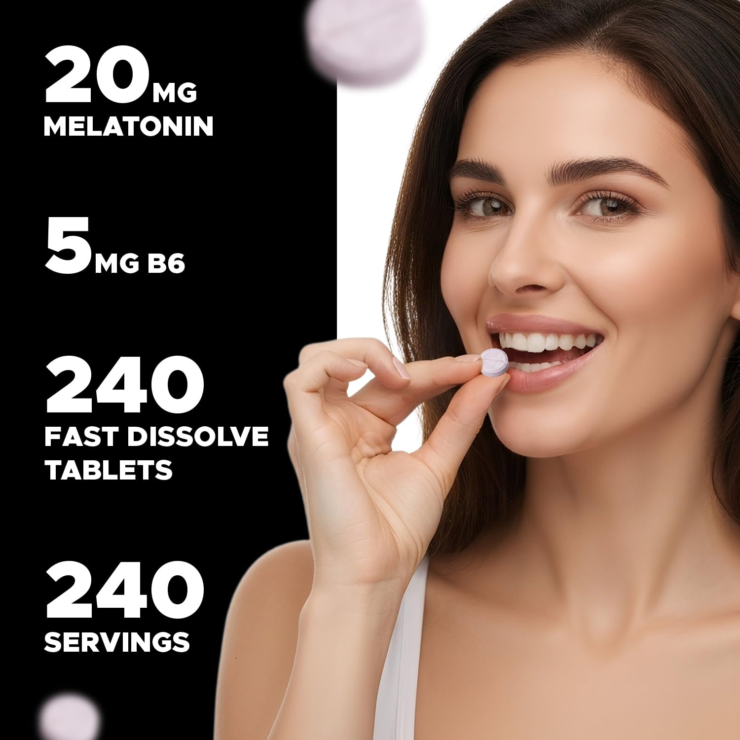 Vitabod Melatonin 20 mg fast dissolve tablets on a table