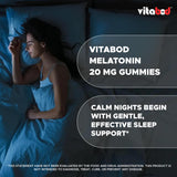 Vitabod Melatonin Gummies in a bowl with strawberries