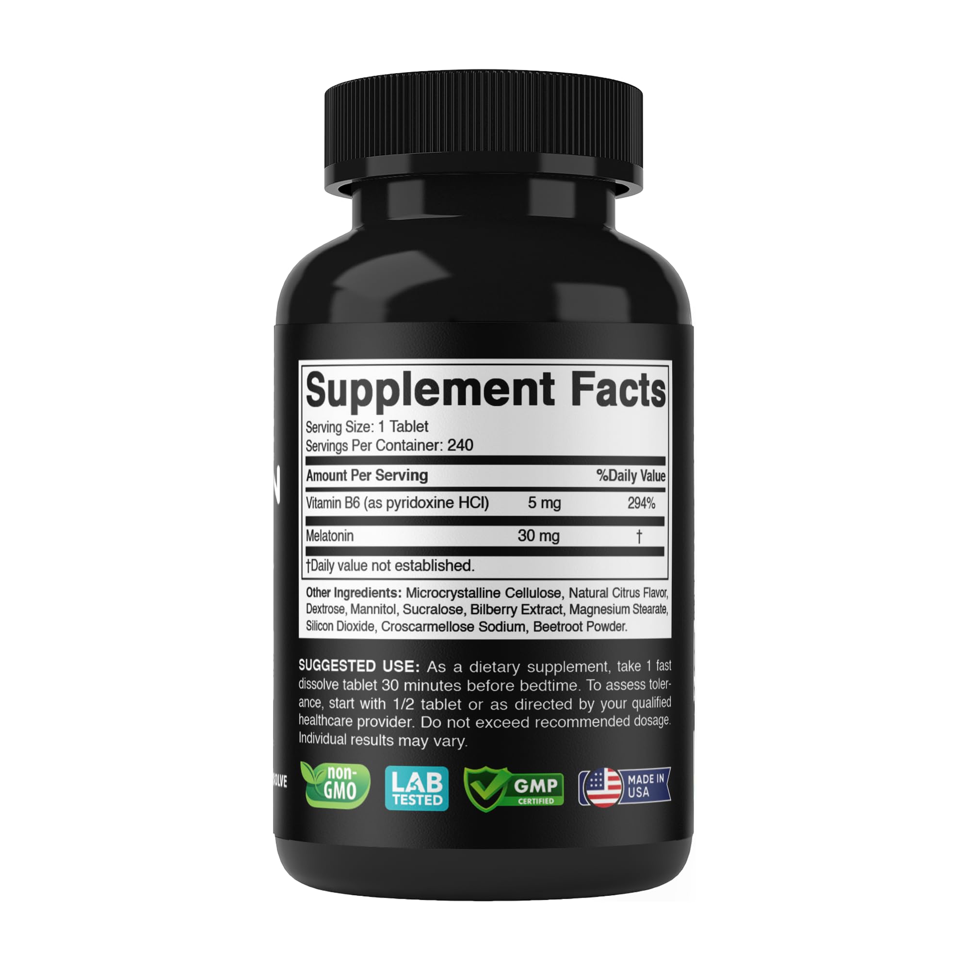 Vitabod Melatonin Sleep Supplement 15mg Citrus Tablets with citrus fruits