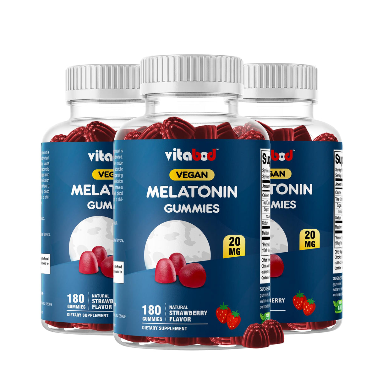 Vitabod Melatonin Sleep Supplement 20mg front view packaging
