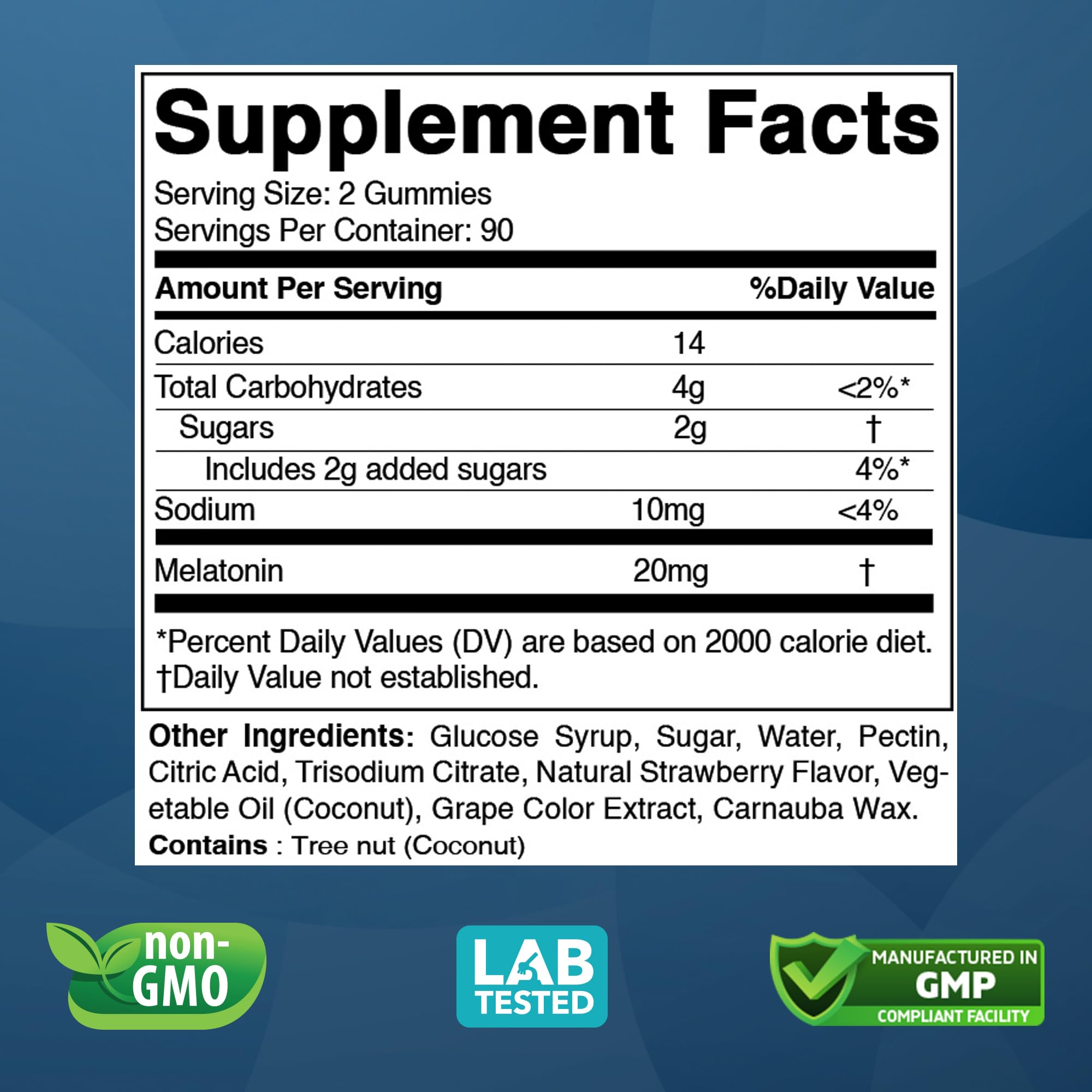 Vitabod Melatonin Sleep Supplement 20mg strawberry flavour