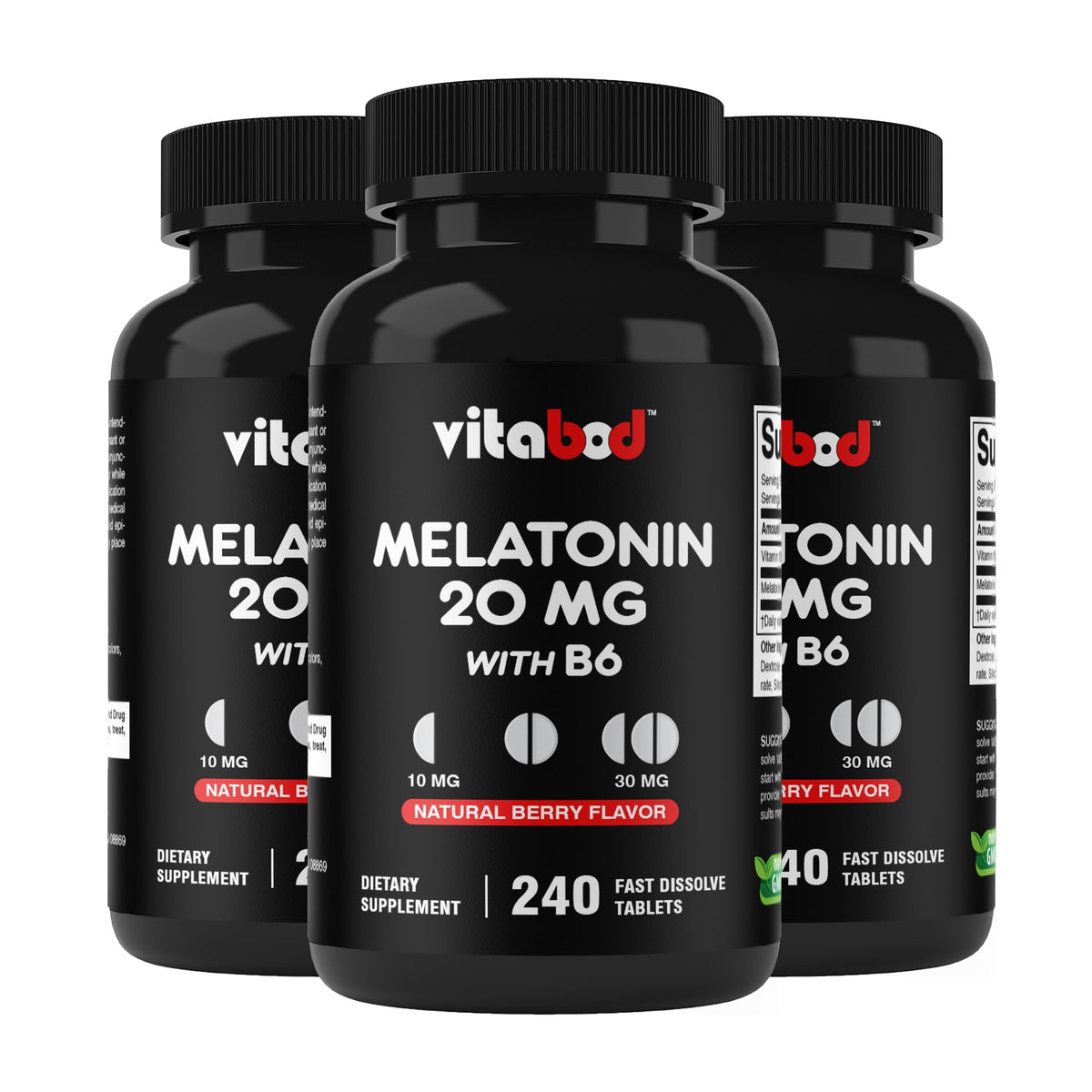 Vitabod Melatonin Sleep Supplement 60 Tablets front view
