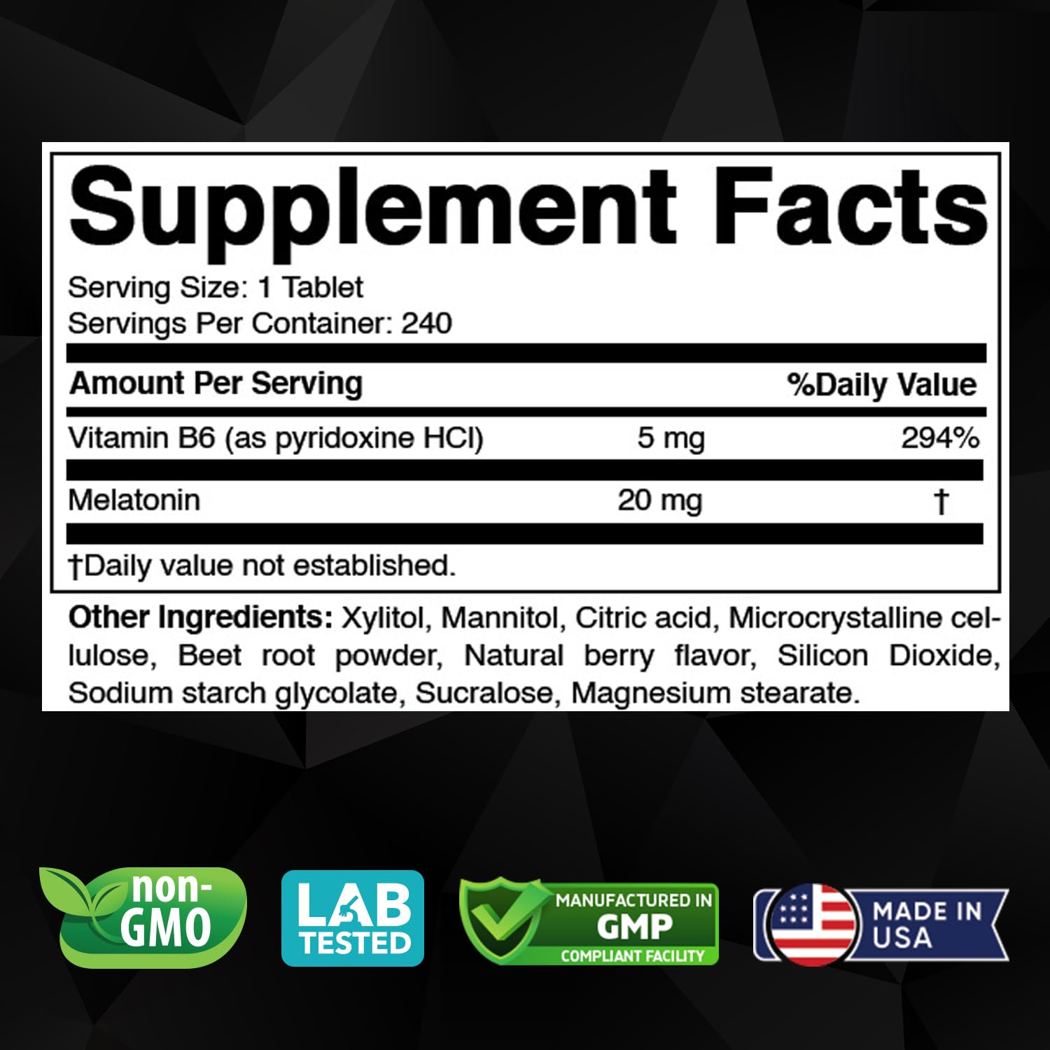 Vitabod Melatonin Sleep Supplement packaging