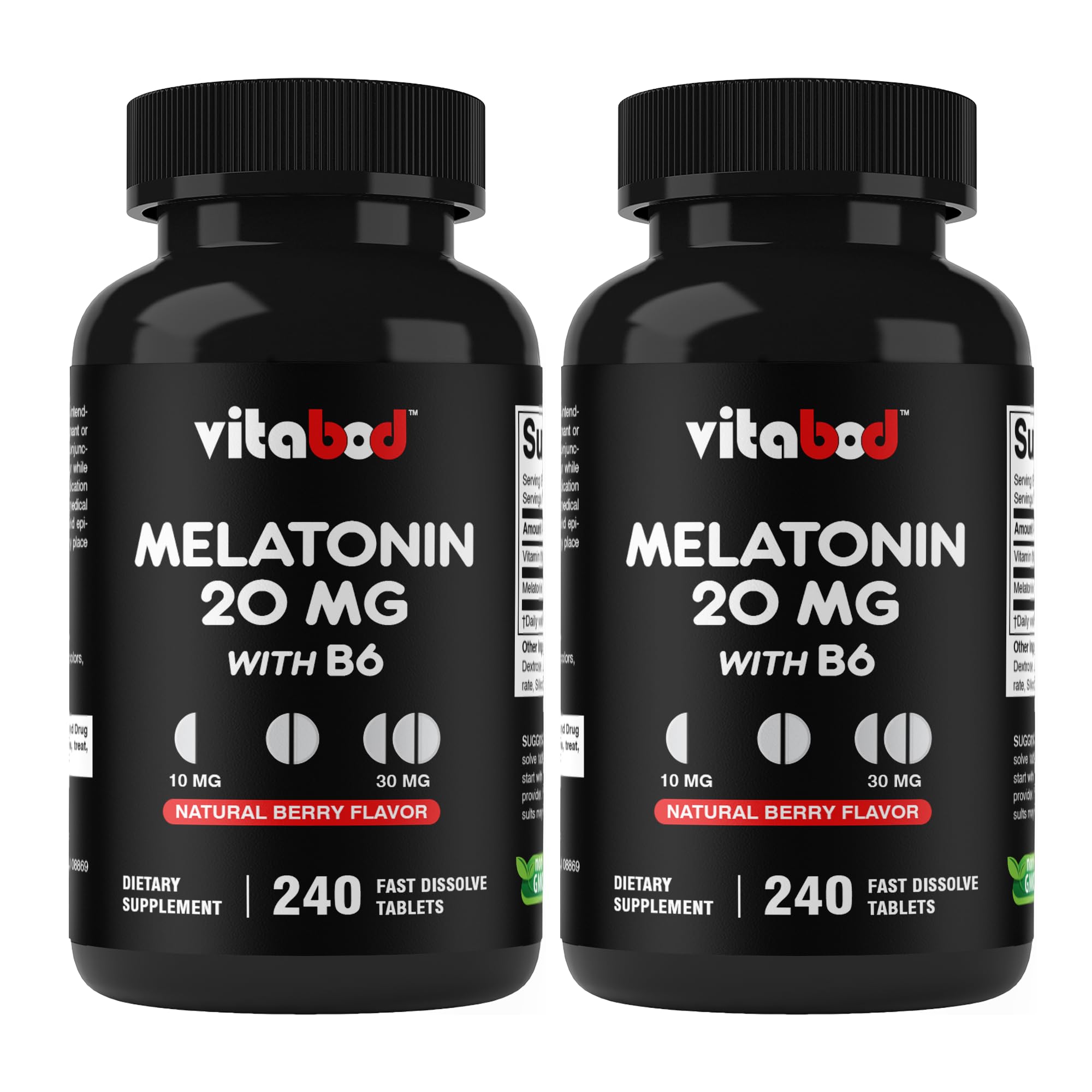 Vitabod Melatonin Sleep Supplement Tablets front view with packaging