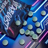 VitaBoost Creatine Gummies on a gym bench with weights