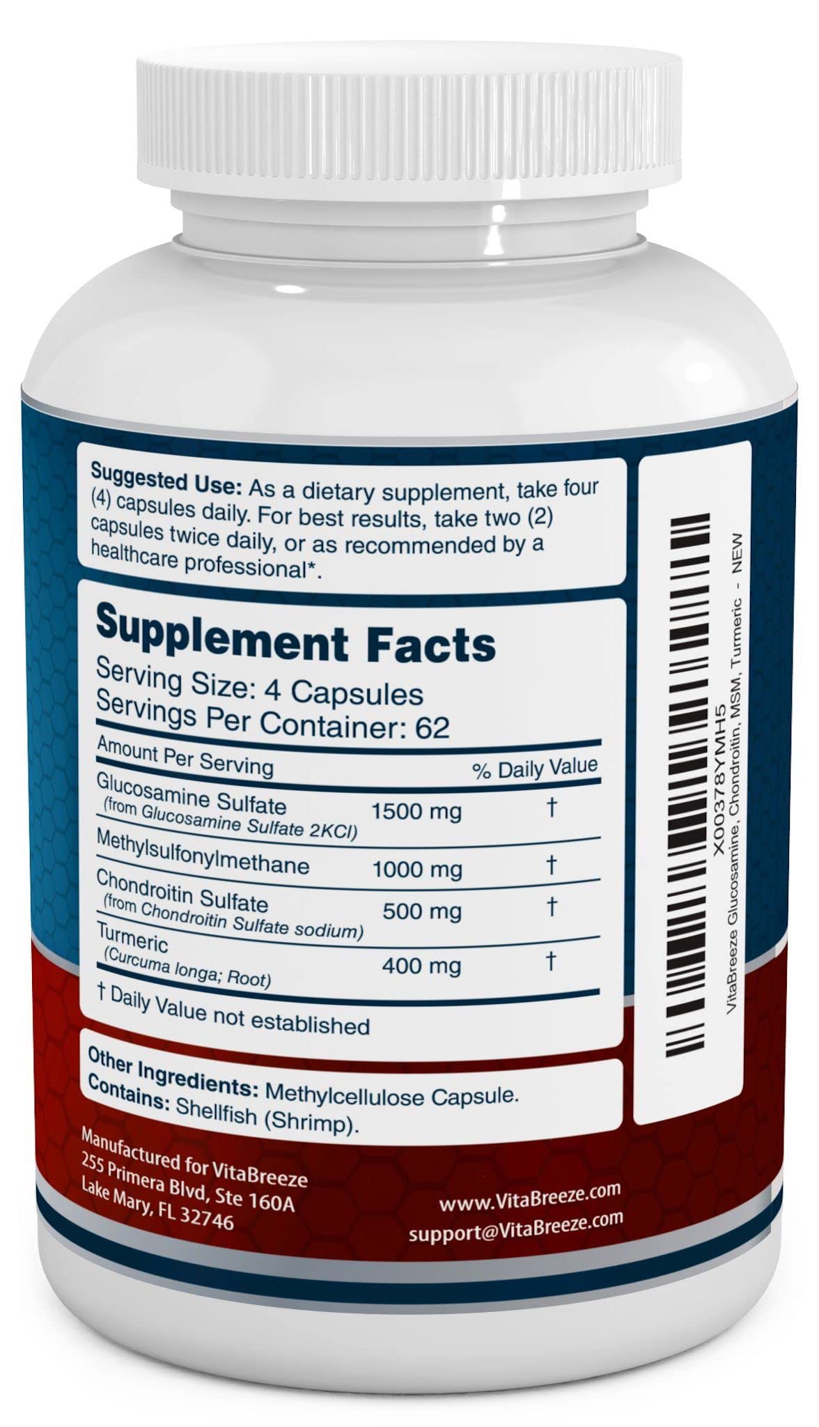 VitaBreeze Chondroitin Supplement capsules close-up