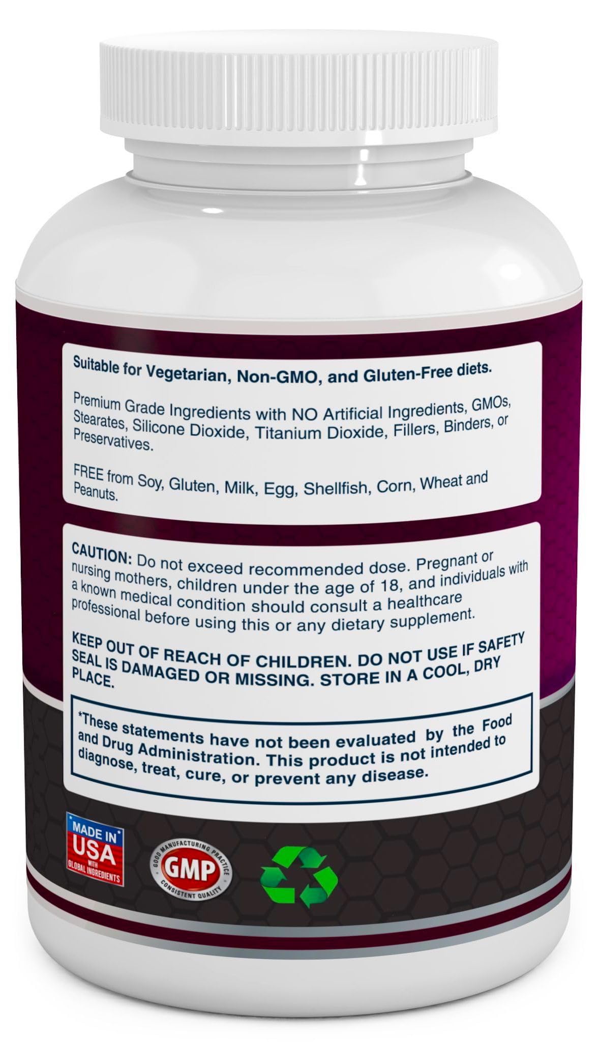 VitaBreeze Turmeric Curcumin 755mg bottle side view