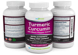 VitaBreeze Turmeric Curcumin 755mg capsules on a wooden table