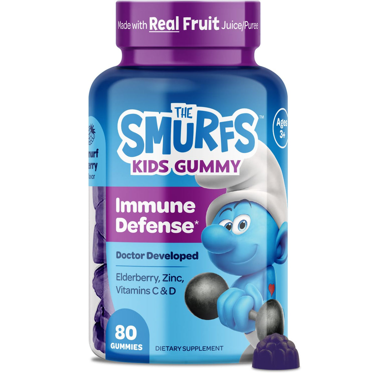 VITABURST Smurfs daily wellness Defense elderberry gummies front view
