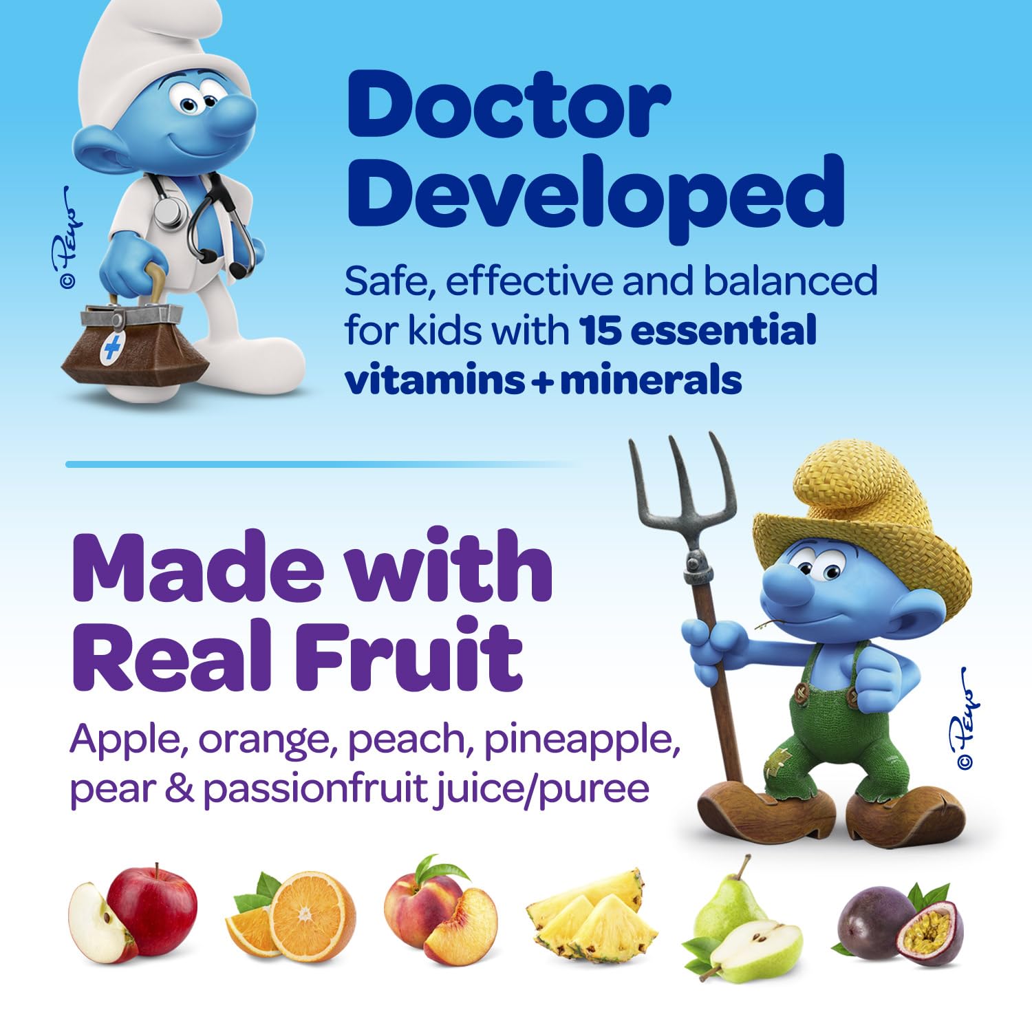 VITABURST Smurfs Kids Multivitamin Gummies close-up