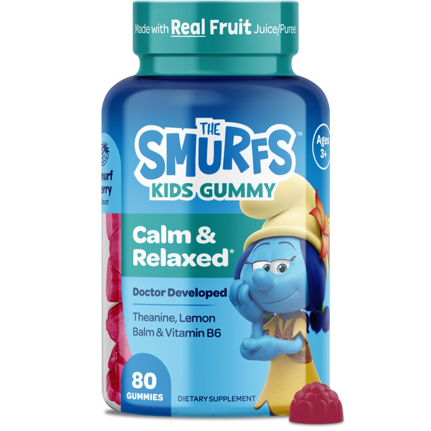 VITABURST The Smurfs Focus Gummies front view packaging