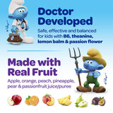 VITABURST The Smurfs Focus Gummies with fruit background