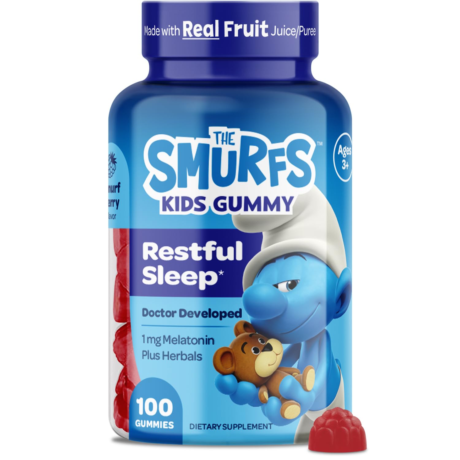 VITABURST The Smurfs Melatonin Gummies 170g front view